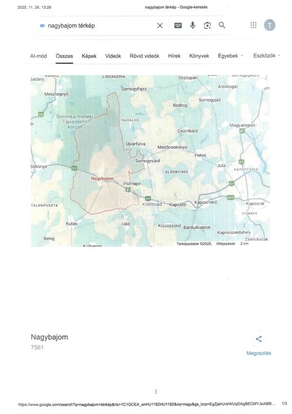 Eladó Nagybajom Mezőgazdasági terület